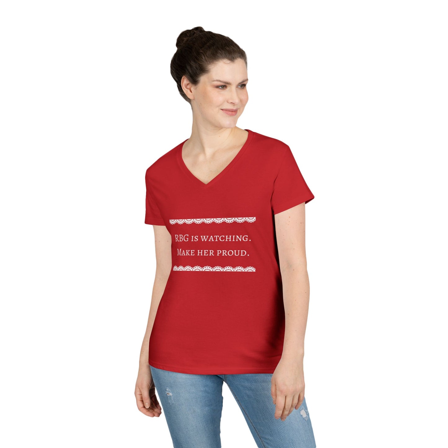 RBG Watches Us All - Ladies' V-Neck T-Shirt