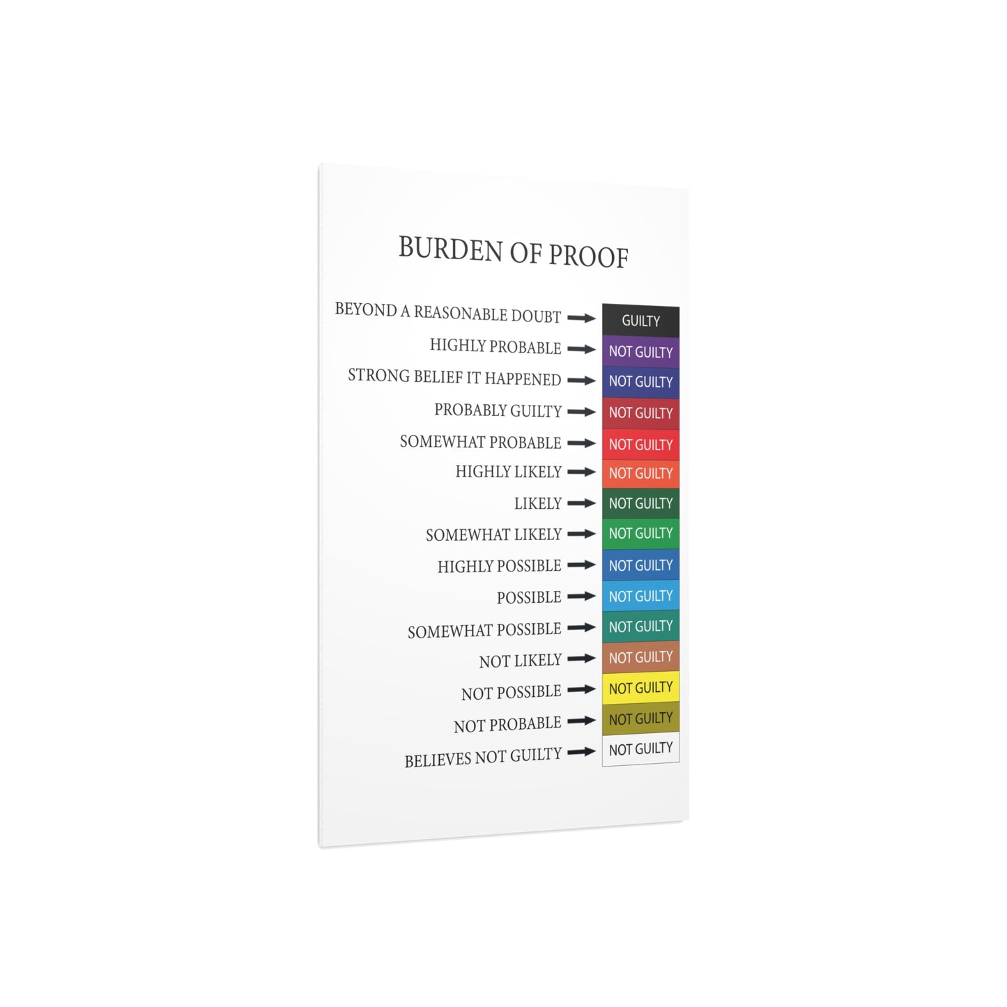 Professional Burden of Proof Visualization Aid - Foam Board