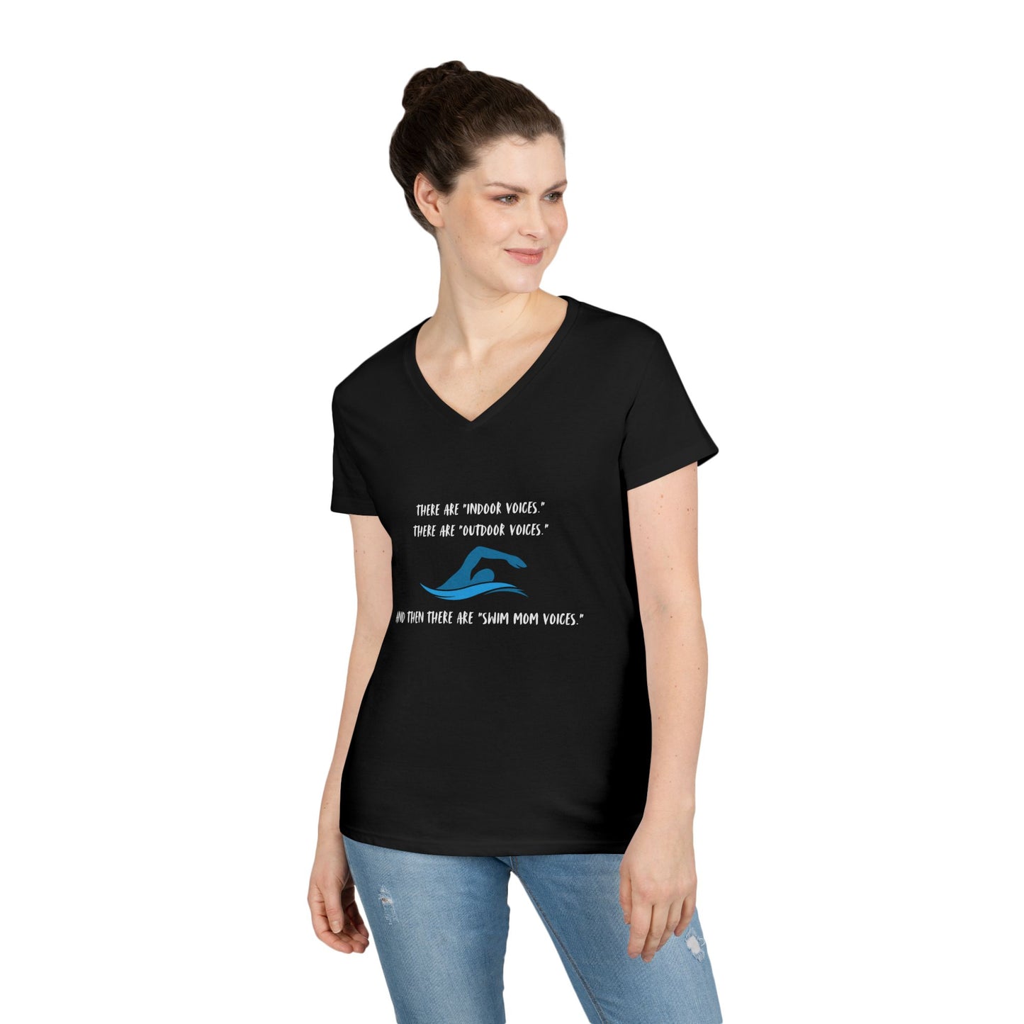 Swim Mom Voice! - Ladies' V-Neck T-Shirt
