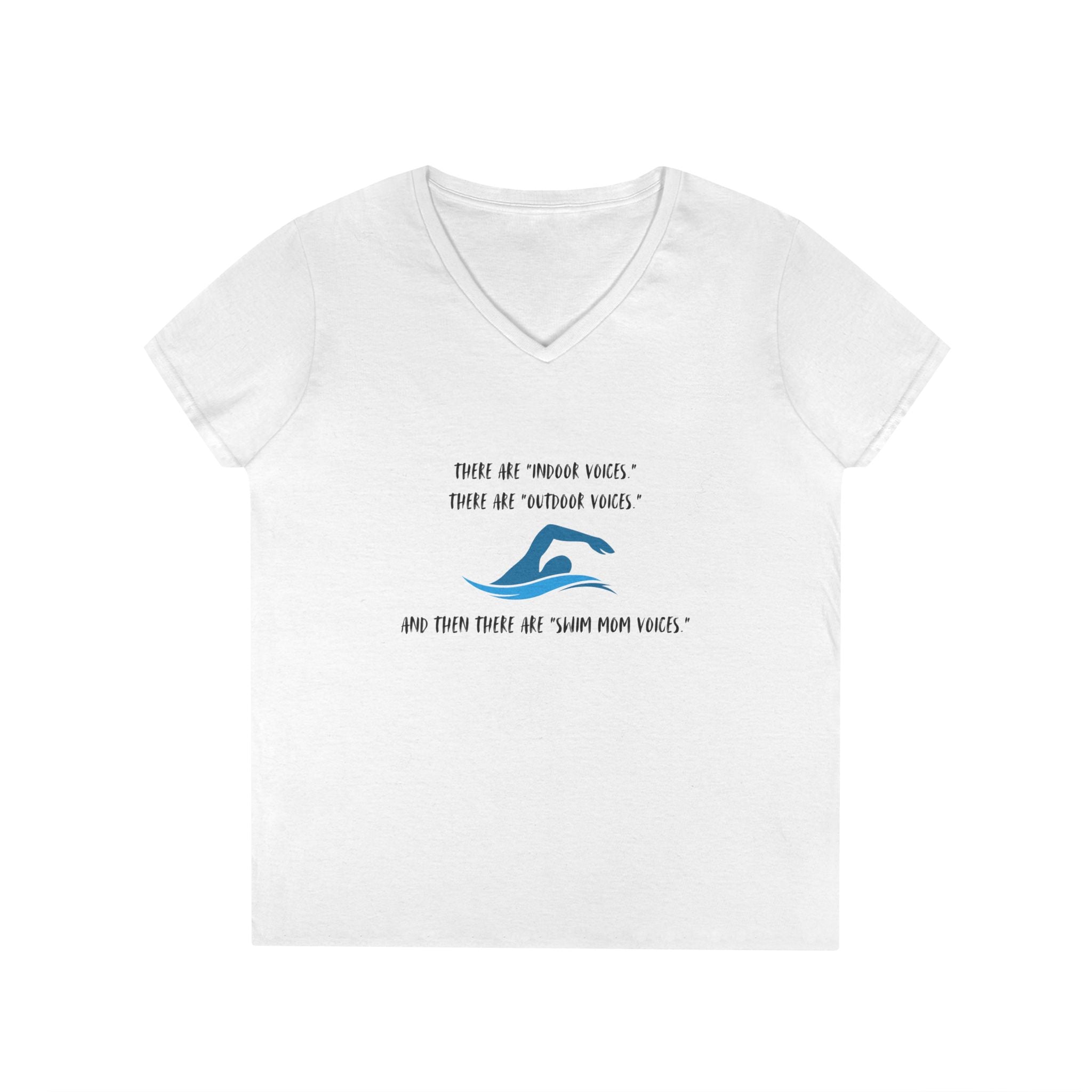 Swim Mom Voice! - Ladies' V-Neck T-Shirt