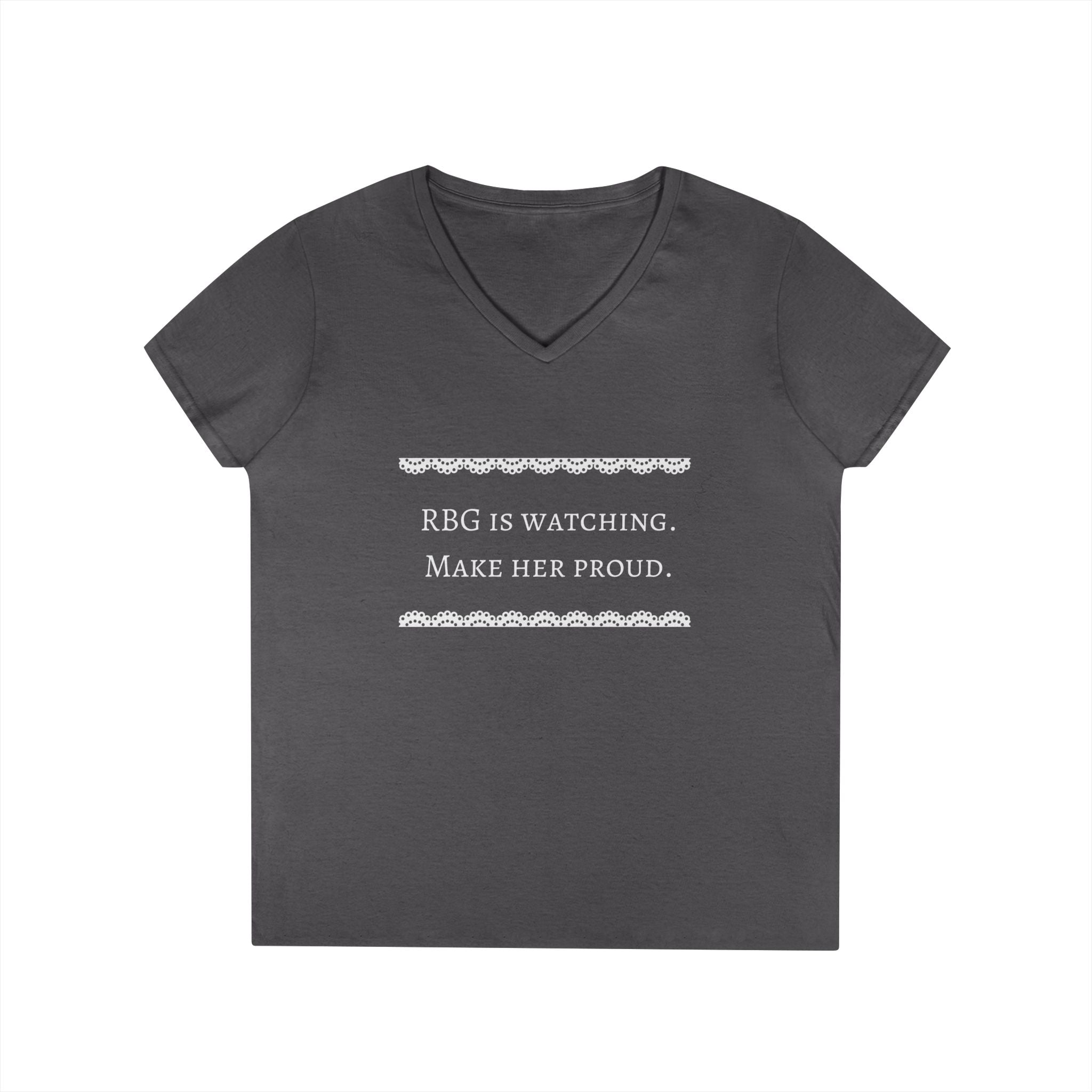 RBG Watches Us All - Ladies' V-Neck T-Shirt