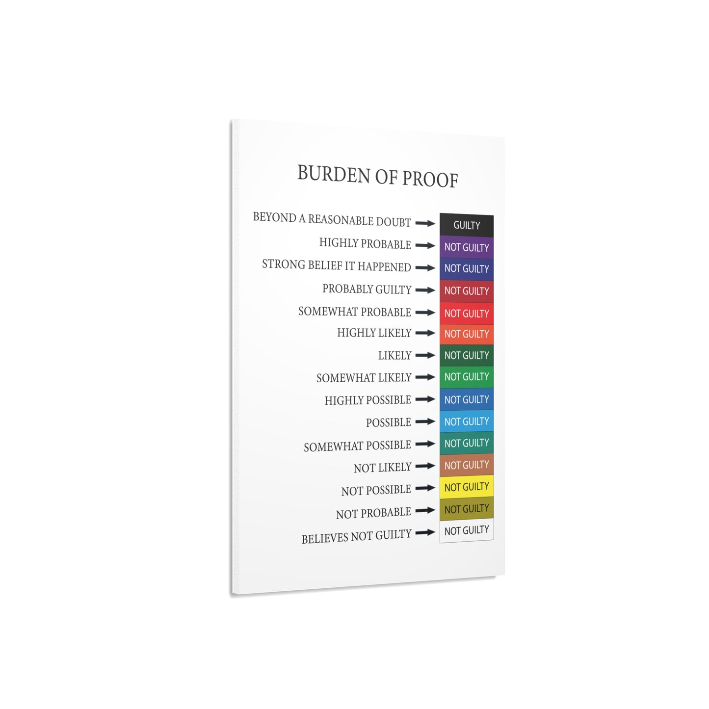 Professional Burden of Proof Visualization Aid - Foam Board
