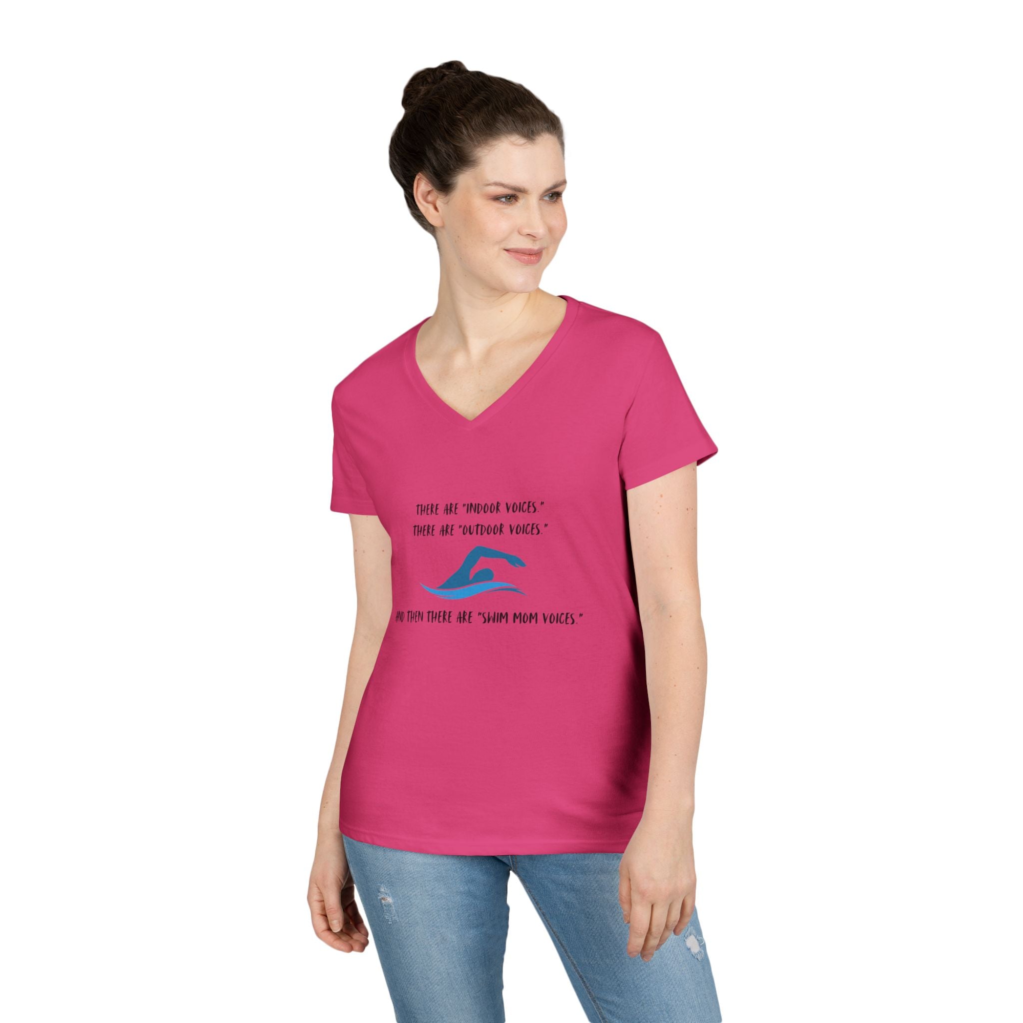 Swim Mom Voice! - Ladies' V-Neck T-Shirt