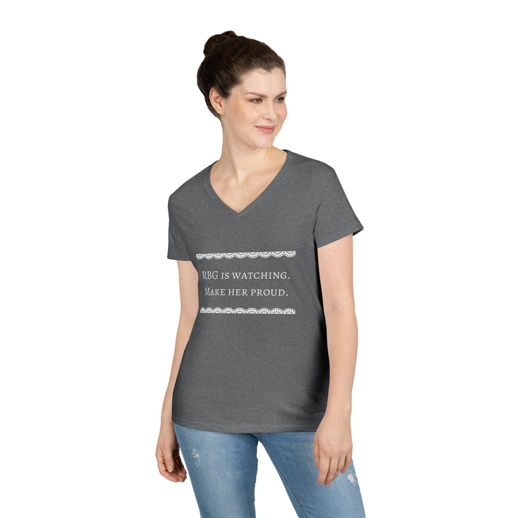 RBG Watches Us All - Ladies' V-Neck T-Shirt
