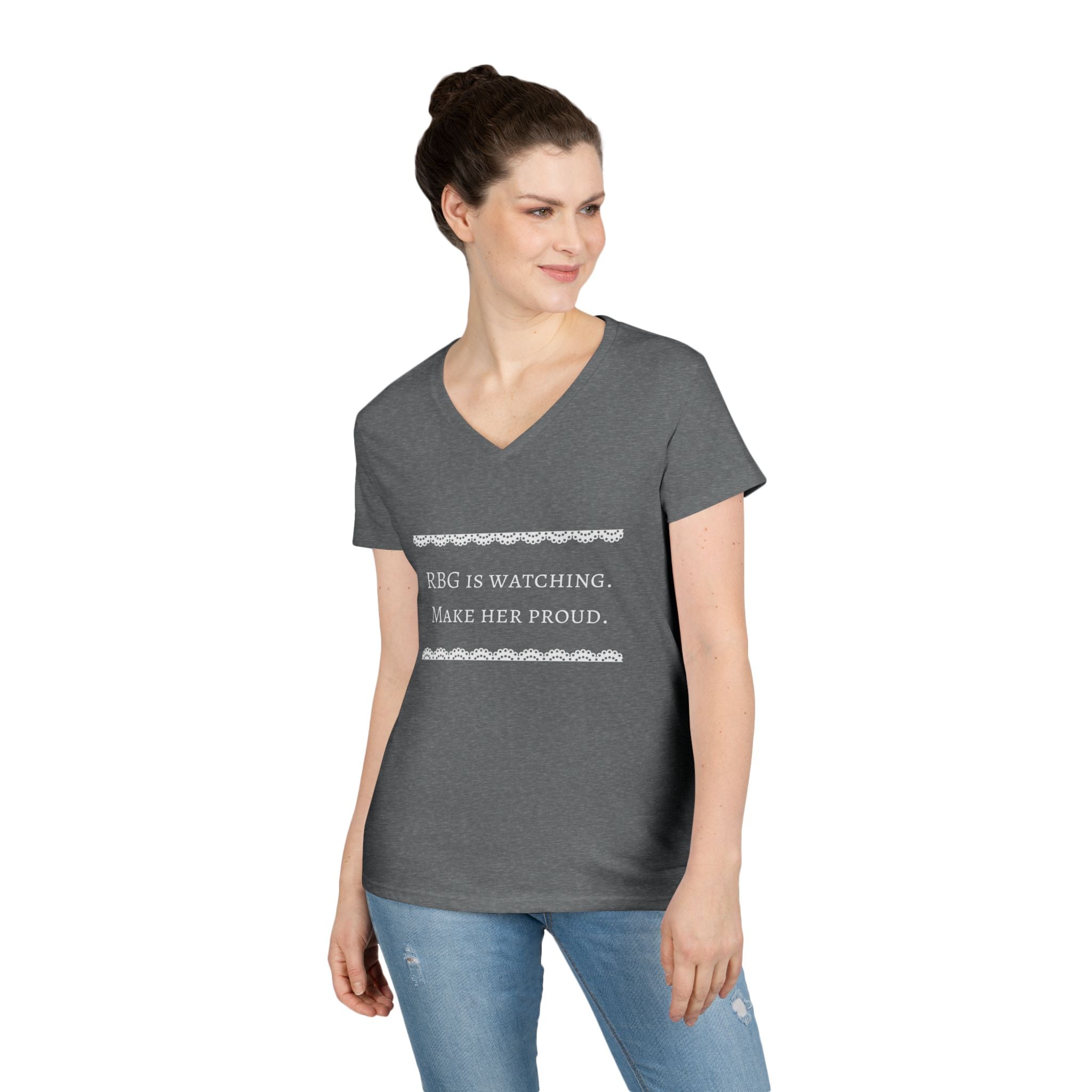 RBG Watches Us All - Ladies' V-Neck T-Shirt