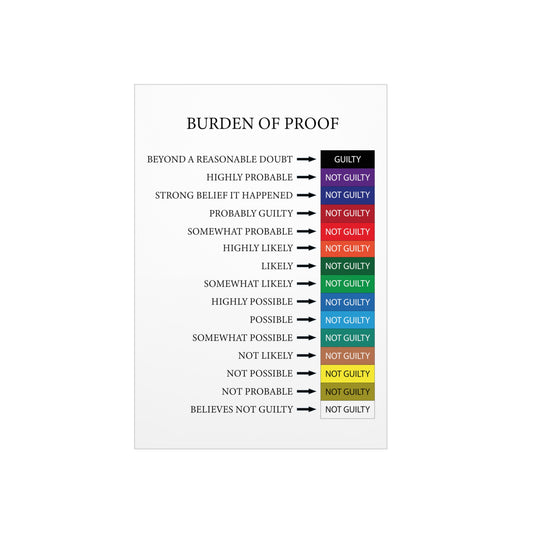 Professional Burden of Proof Visualization Aid - Foam Board