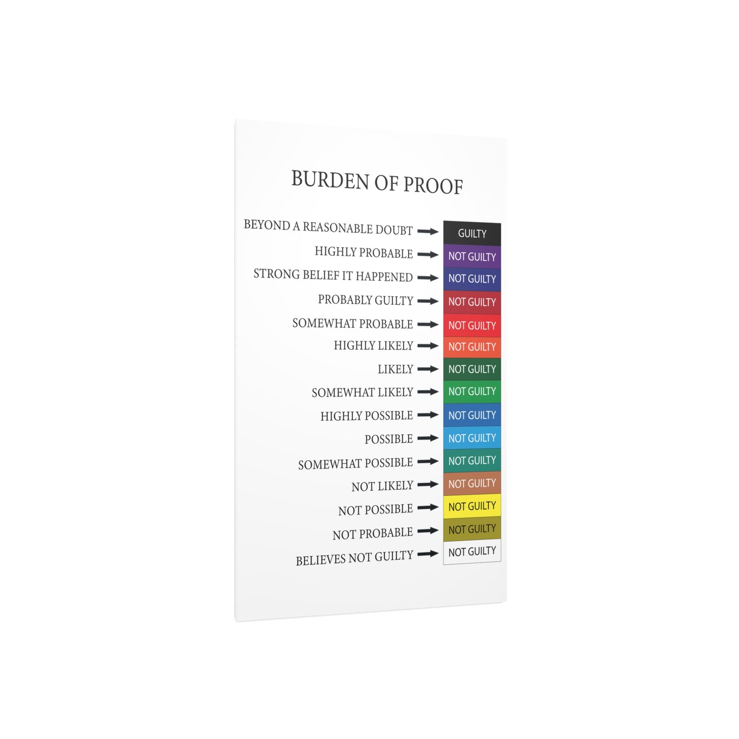 Professional Burden of Proof Visualization Aid - Foam Board