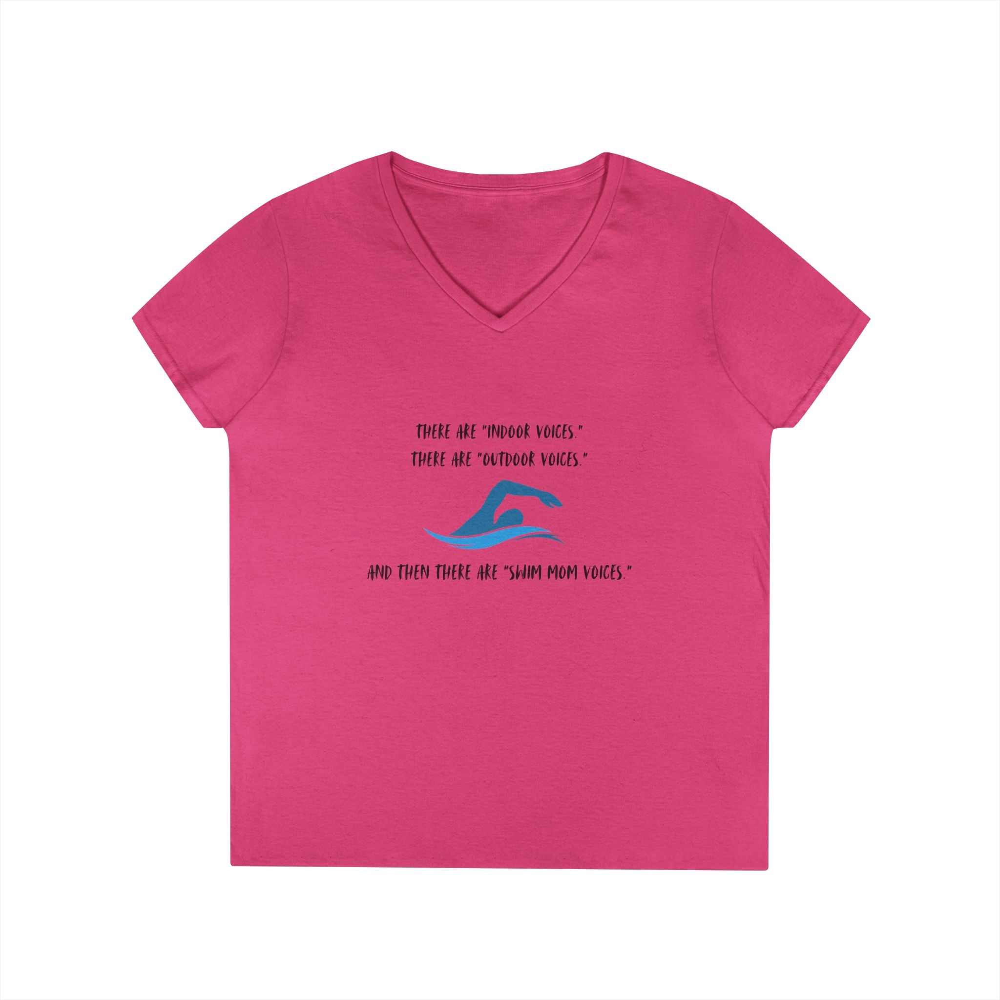 Swim Mom Voice! - Ladies' V-Neck T-Shirt